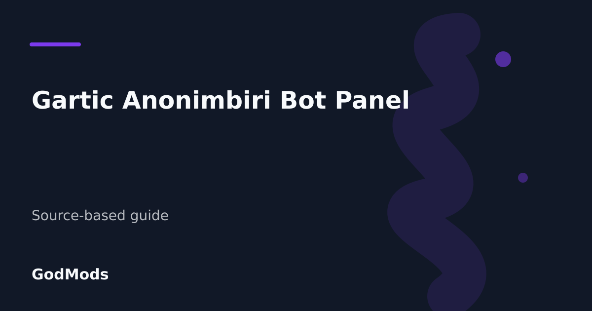 Editorial cover for Gartic Anonimbiri Bot Panel