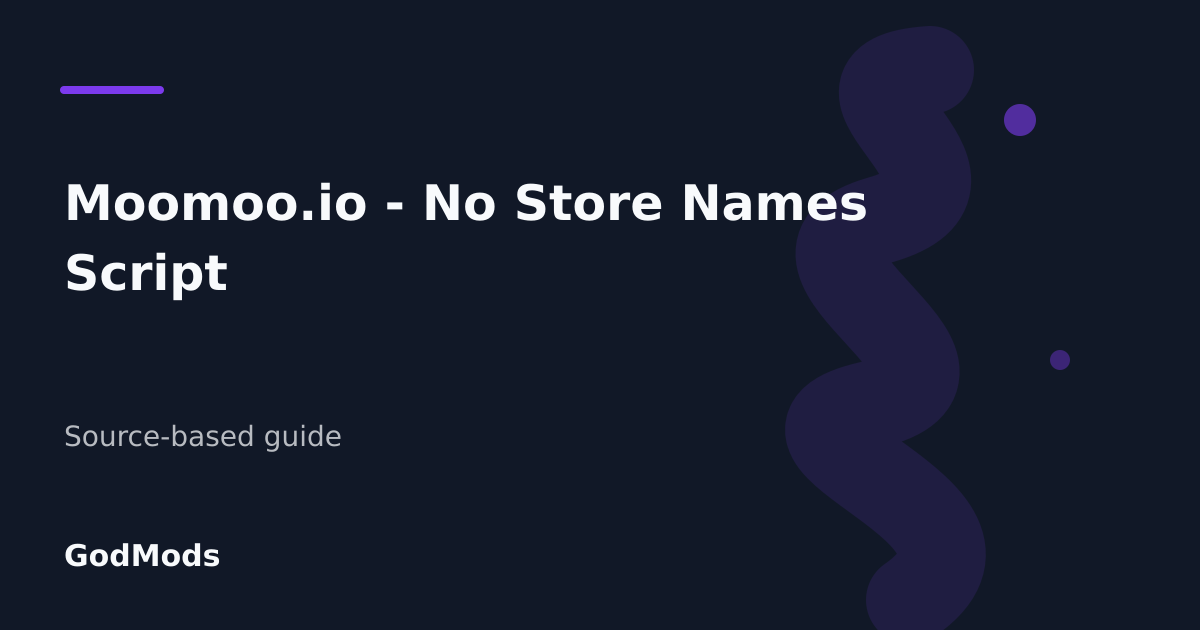 Editorial cover for Moomoo.io - No Store Names Script