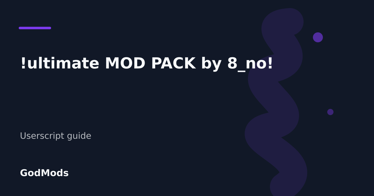 Editorial cover for !ultimate MOD PACK by 8_no!