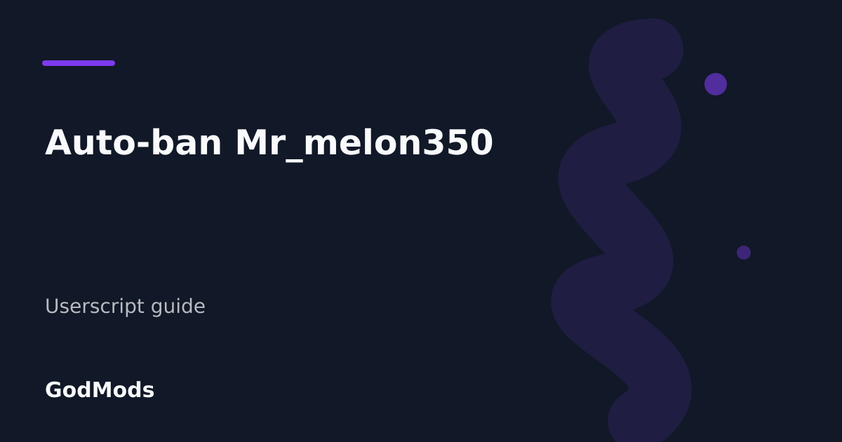 Editorial cover for Auto-ban Mr_melon350