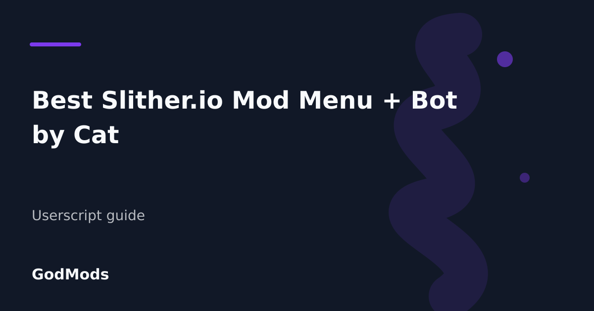 Editorial cover for Best Slither.io Mod Menu + Bot by Cat