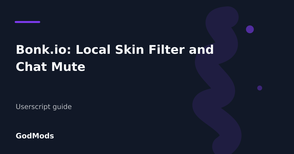 Editorial cover for Bonk.io: Local Skin Filter and Chat Mute