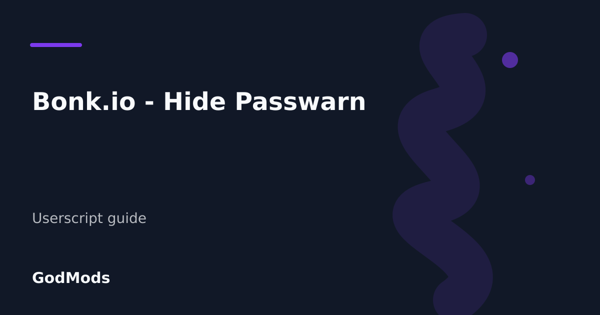 Editorial cover for Bonk.io - Hide Passwarn