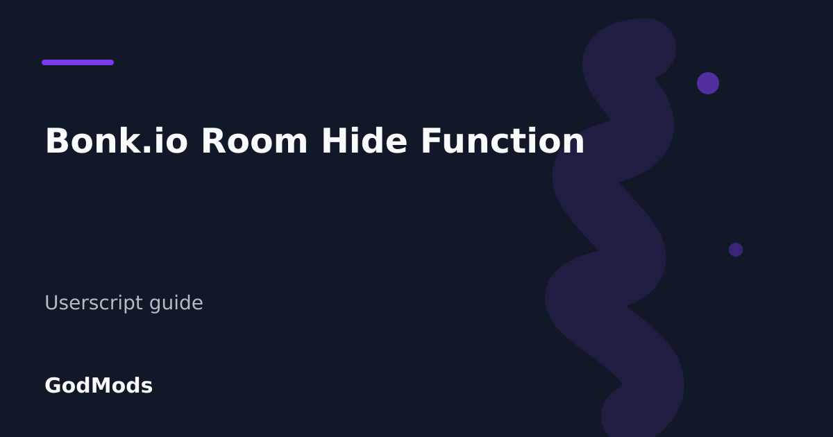 Editorial cover for Bonk.io Room Hide Function
