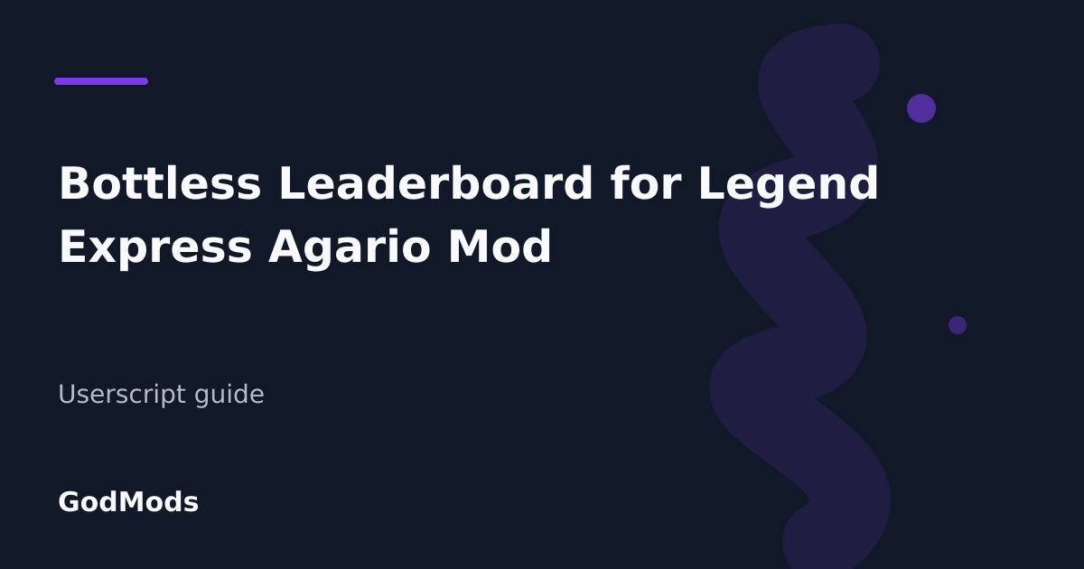 Editorial cover for Bottless Leaderboard for Legend Express Agario Mod