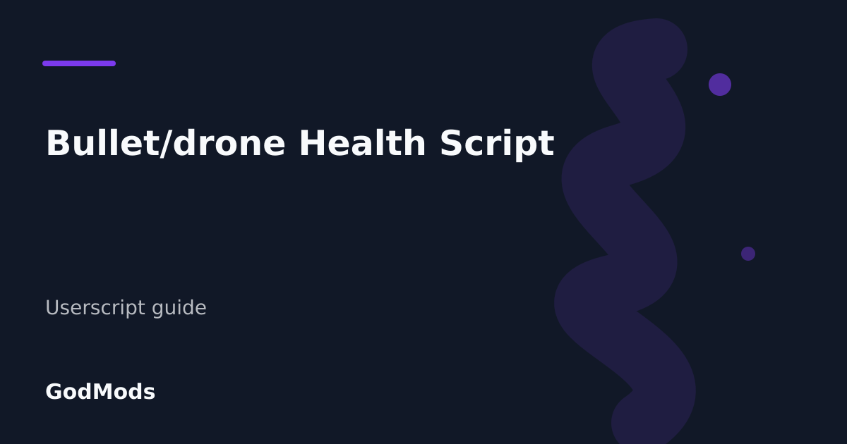 Editorial cover for Bullet/drone Health Script
