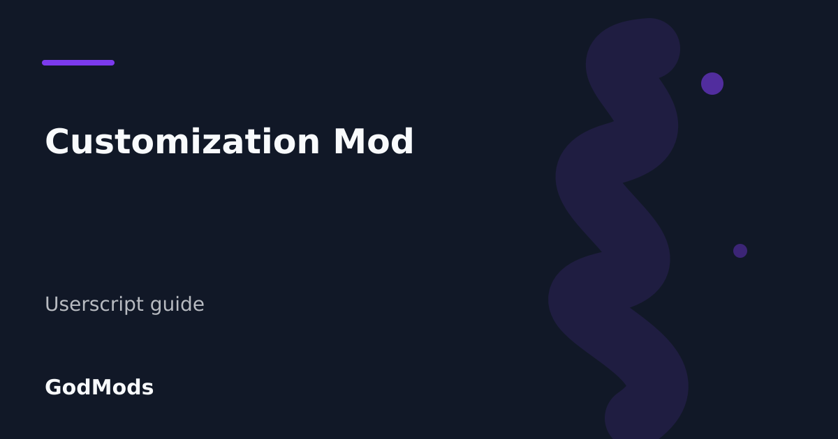 Editorial cover for Customization Mod