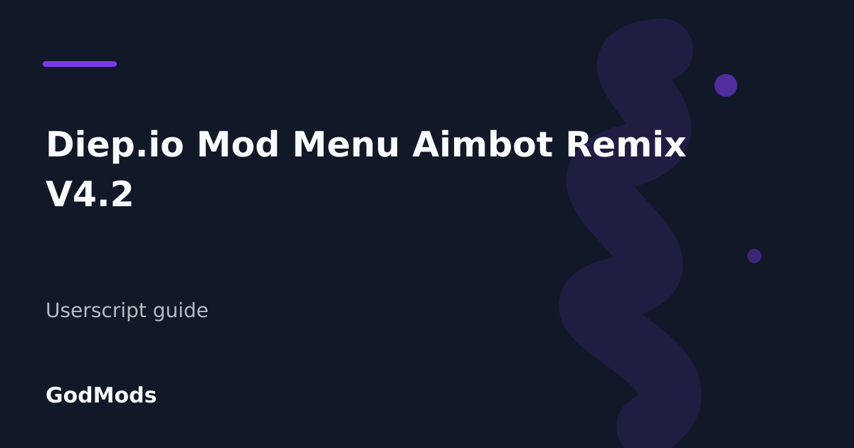 Editorial cover for Diep.io Mod Menu Aimbot Remix V4.2