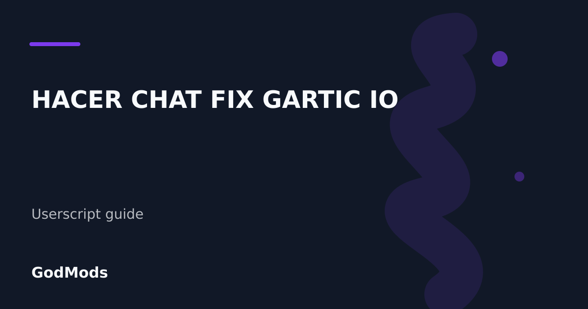 Editorial cover for HACER CHAT FIX GARTIC IO