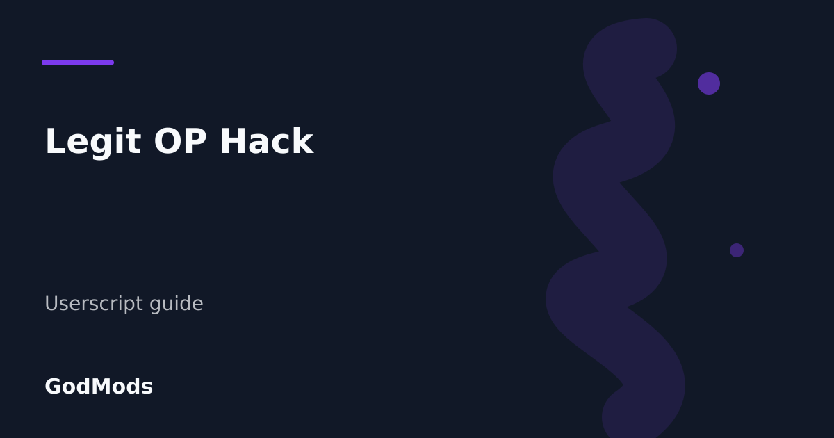 Editorial cover for Legit OP Hack