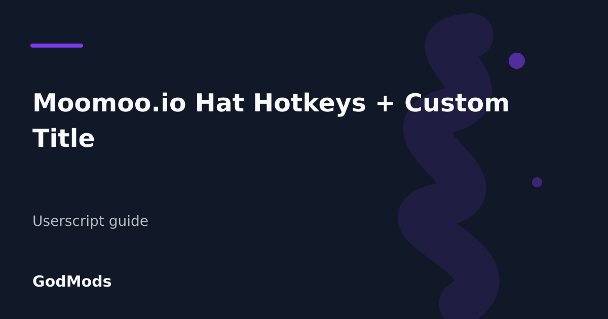 Editorial cover for Moomoo.io Hat Hotkeys + Custom Title 🎩