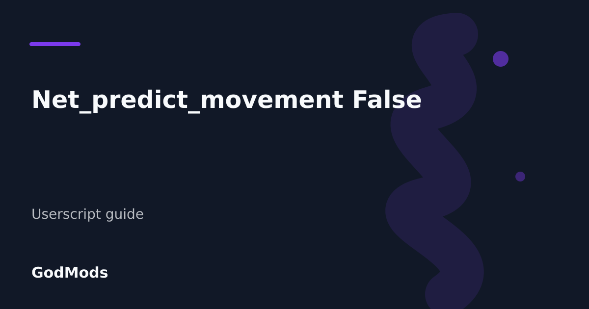 Editorial cover for Net_predict_movement False