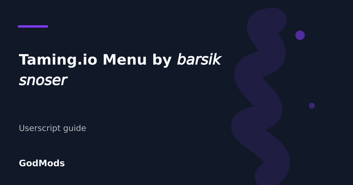 Editorial cover for Taming.io Menu by 𝘣𝘢𝘳𝘴𝘪𝘬 𝘴𝘯𝘰𝘴𝘦𝘳